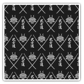 Square Stickers (Set of 2) 7.5cm BW - Samurai Warrior Pattern Oriental Sword Laptop Tablet Luggage Scrapbook #43740