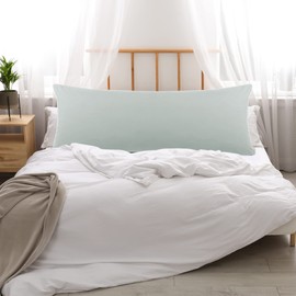 PiccoCasa Side Sleeper Pillow Cover, 100% Microfibre with Zip, 50 x 150 cm, Long Pillow, Pregnancy Pillowcase, Nursing Pillow Cover, Light Grey