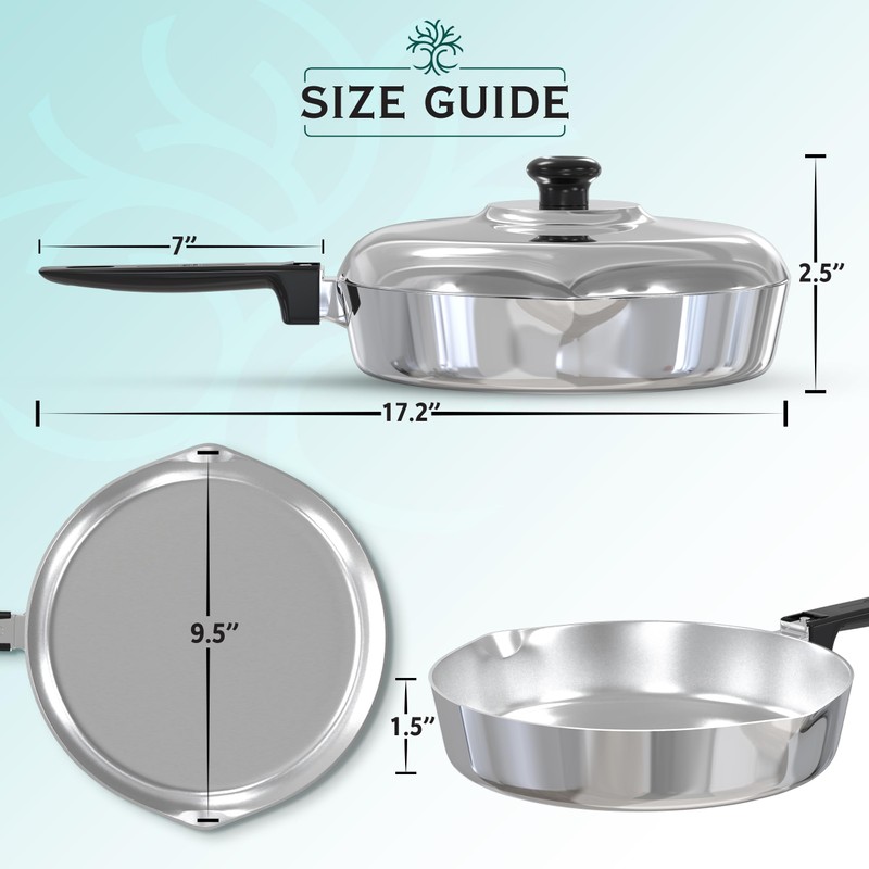 MAGNAWARE Cast Aluminum Sauté Pan with Lid 10 inch -