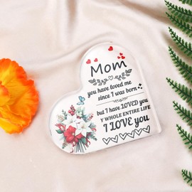 Heart-Shaped Acrylic Plaque, Unique Mum Birthday Gifts, Memorial Gift for Loved Ones, Modern Art Decor for Home, Thoughtful Presents for Mum, Friend Gifts and Family Keepsakes