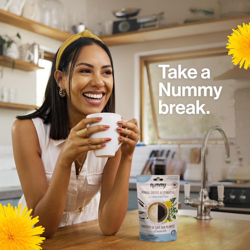 Nummy Creations 150 cup Original Instant Caffeine-Free Coffee Alternative with