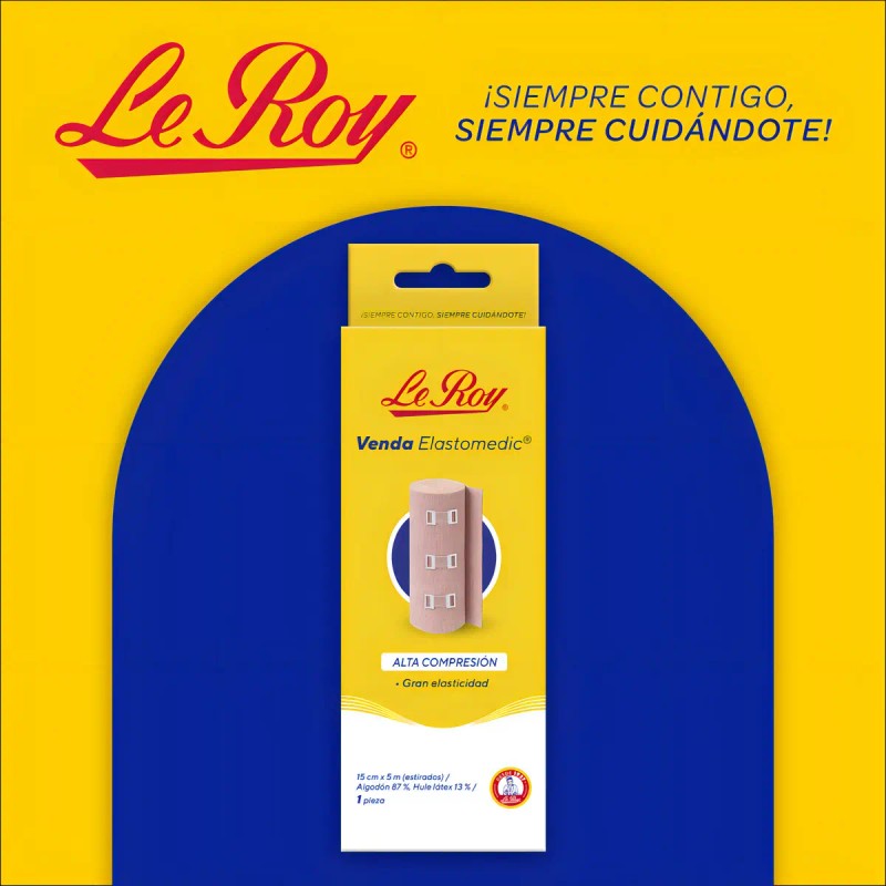 Venda Elastomedic Alta Compresión Roy 15cm Pieza