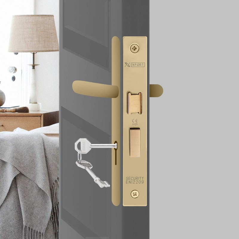 XFORT® 3 Lever Polished Brass Mortice Sashlock 75mm, Door Lock
