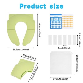 HOTUT Folding Travel Toilet Seat,Folding Travel Potty Seat for Boys and Girls with Toilet Training Reward Chart,Folding Toilet Seat with Storage Bag and Anti-Slip Strips,Folding Potty Training Seat