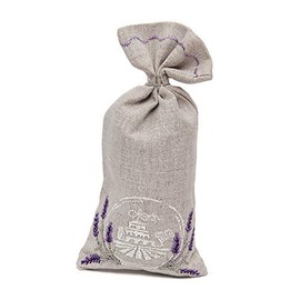 Maison du Savon de Marseille - Lavender Scented Linen Pouch - Small Grey Bag - 30g - Suitable for Closets, Drawers, Cabinets