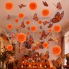 Yinder 25 Pcs Large Monarch Butterfly Decorations 3 Sizes Orange