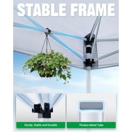 Acepic 10x10 Pop Up Canopy Tent with Sidewall and 6 Pockets,1-Person Setup Pop Up Canopy Tent with 1-Button Push and Wheel Carry Bag, Bonus 8 Stakes and 4 Upgraded Heavy Duty Canopy Weights