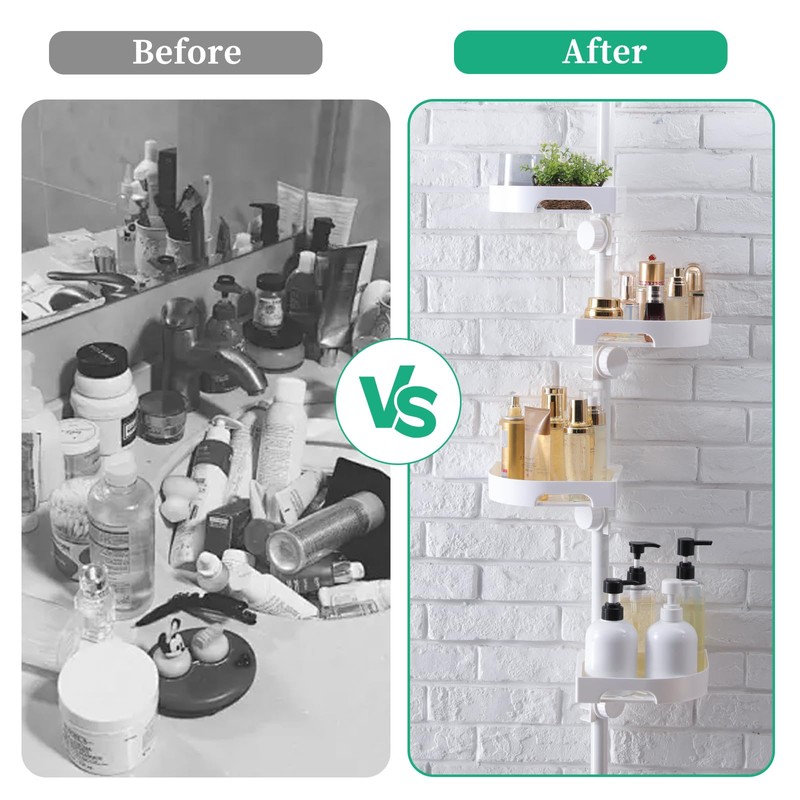 shuang qing 4-Tier Corner Shower Caddy Tension Pole Organizer -