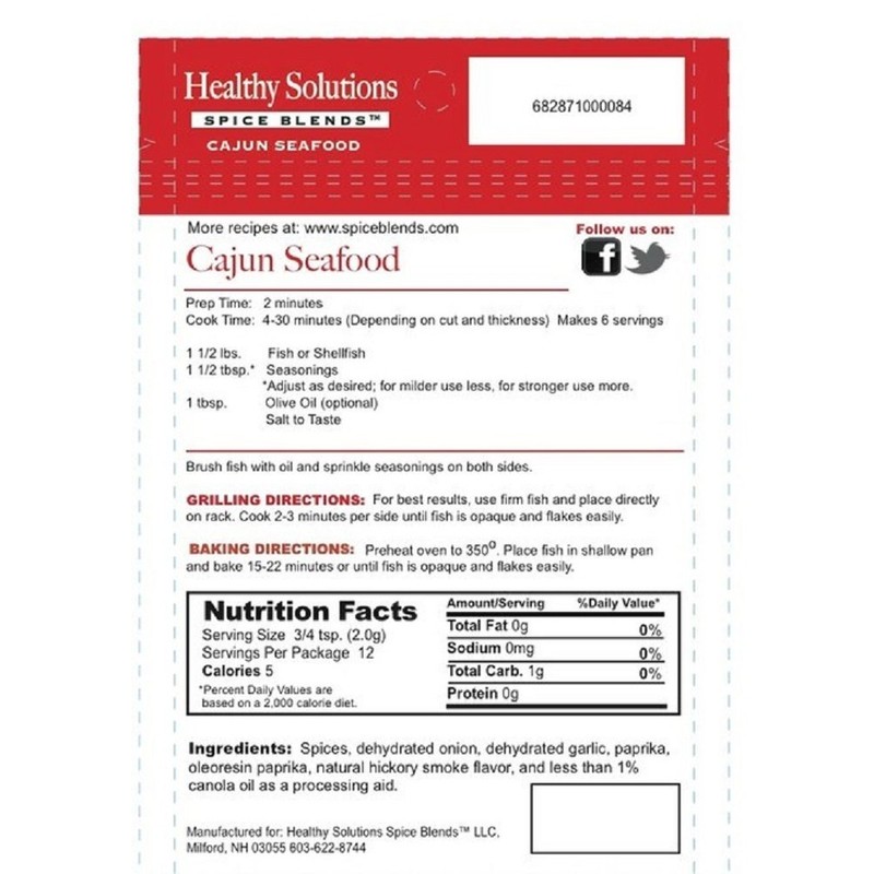 Healthy Solutions Spice Blends Cajun Seafood
