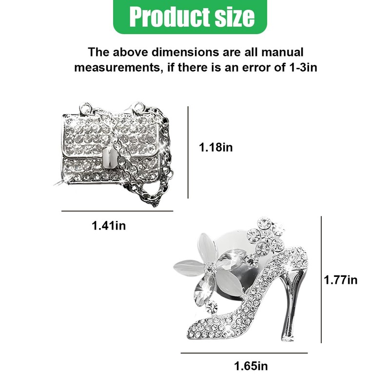 ZIMISI 2PCS Bling Elephant Car Vent Clips, Crystal Diamond Car