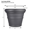 Tusco RR135SL Rolled Rim Planter, 13.5", Slate