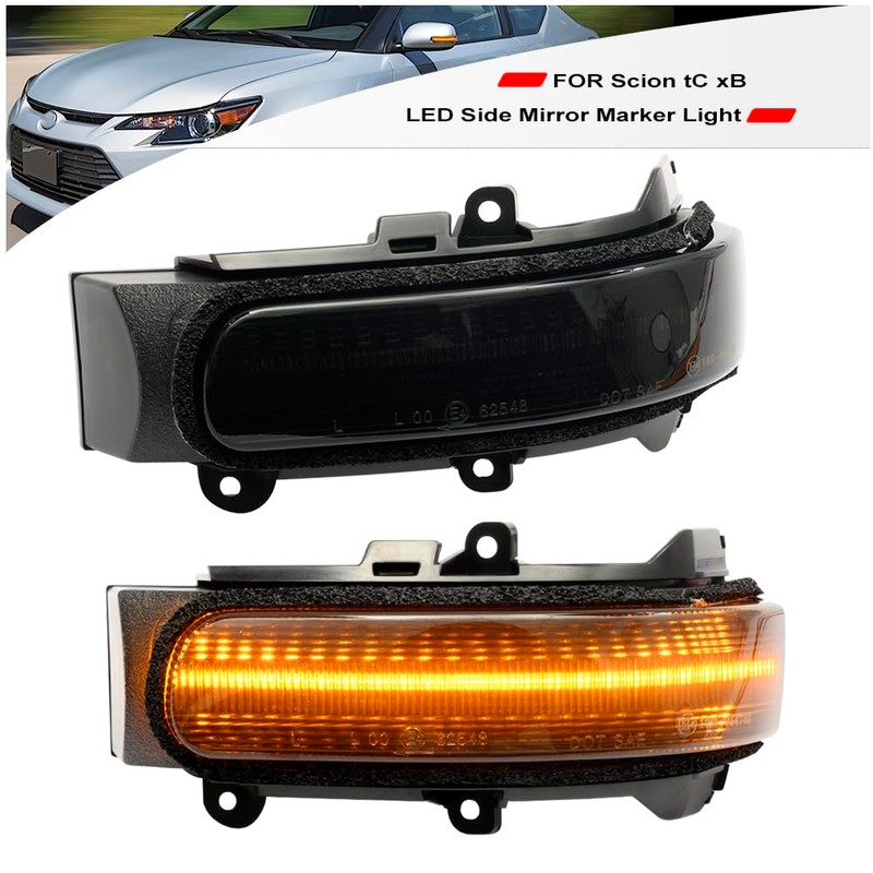 NSLUMO Sequential Amber Led Side Mirror Turn Signal Lights for
