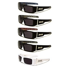 Locs Gangsta Sunglasses Various Combos 58 Style (5 Pack Blue Bandana Red Bandana White Bandana Silver Bandana White Plain)