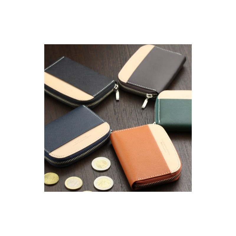 [ABIES] Made in Japan Genuine Leather Round Zipper Coin Purse