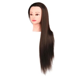 GARENDE Professional Hair Styling Mannequin Head with Long Brown Hair and Makeup