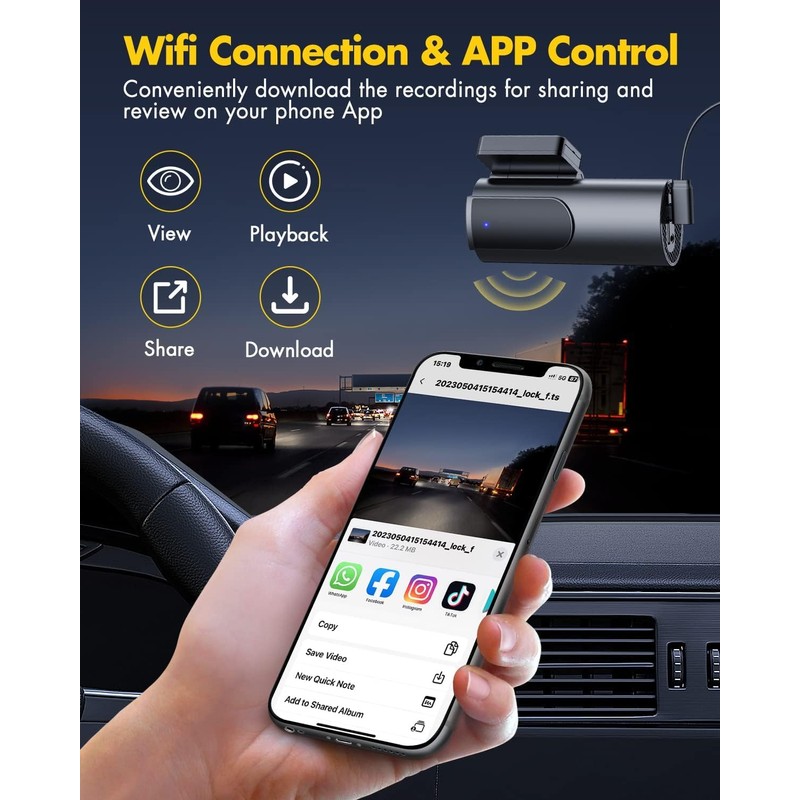 GKU GKU Dash Cam Front and Rear Camera C 4K+1080P