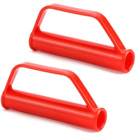 QWORK® 2 Pezzi Maniglie di Sicurezza Rosse per Carrello, Diametro Interno 25 mm, Maniglie di Ricambio con Protezione per le Mani