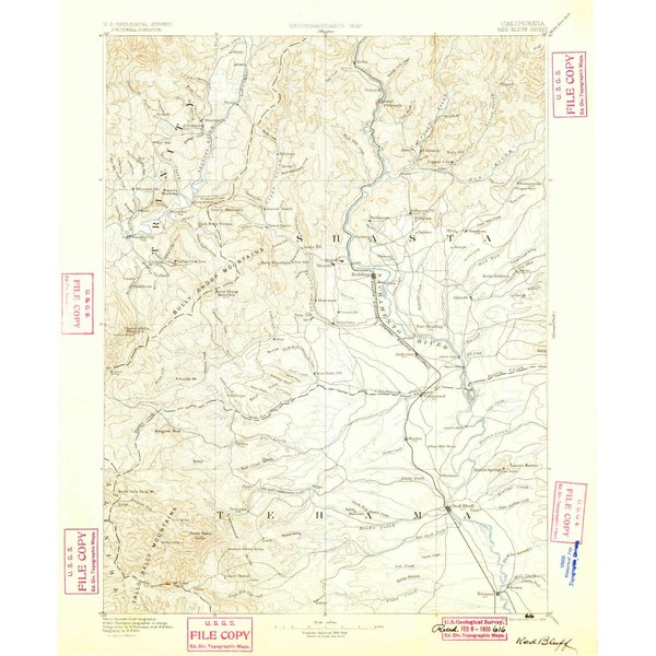 YellowMaps Red Bluff CA topo map, 1:250000 Scale, 1 X
