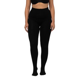 Ulla Popken Women's Thermal Tights, black