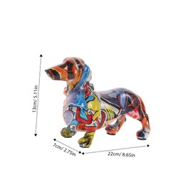 ABOOFAN Modern Colorful Dachshund Statue Figurine for Home and Office Decoration Creative Animal Sculpture with Fine Craftsmanship and Realistic Details