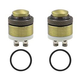 Alnicov 2 Pcs Brass Door Bell Momentary Push Button Switch, Red Wave Button Doorbell Switch, 12 V 36 V DC 2 A 1NO Waterproof for Car Household Appliance