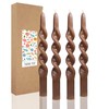 LPUSA Brown Spiral Taper Candles Twisted Candle Conical Stick Candles