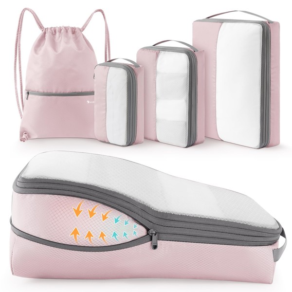 kookoomia 4-Piece Compression Suitcase Organiser Packing Cubes Compression Packing Cube