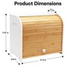 Thalomely Bread Box for Kitchen Countertop, Double Layer Bamboo Bread