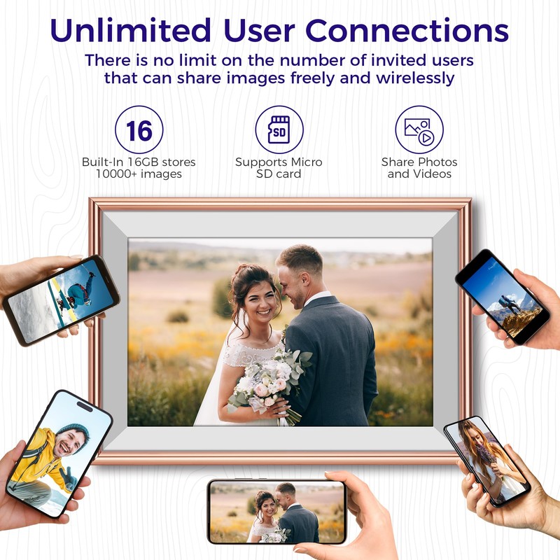 ELIME Digital Picture Frame - FRAMEO 10.1 Inch WiFi Digital