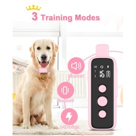 BOUSNIC Bousnic Shock Collar for Dogs - Waterproof Rechargeable Dog Electric Training Collar with Remote for Small Medium Large Dogs with Beep, Vibration, Safe Shock Modes (8-120 Lbs)