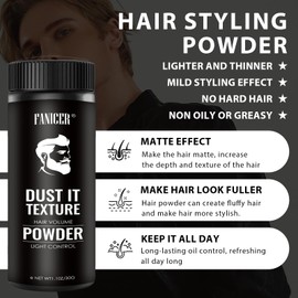 30 g Styling Powder, Hair Powder, Texture Powder for Men, Based Texture Powder, Matte Styling Powder, Volume Powder for More Texture & Fixation, Perfect for Any Look and Hair Type
