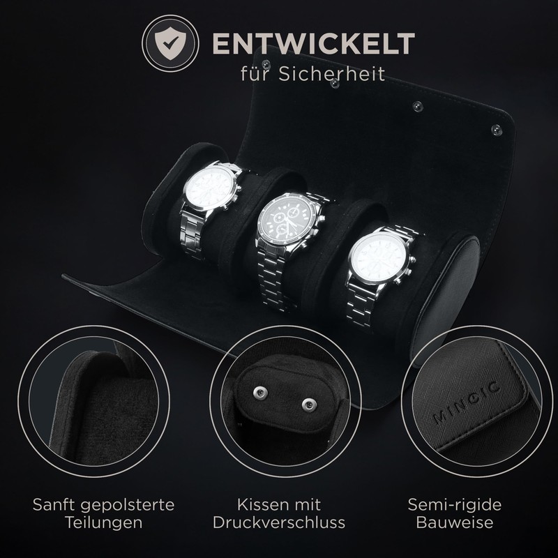 MINOIC Leather Watch Roll - Watch Roll - Watch Roll