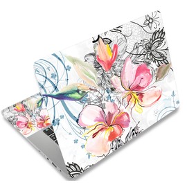 Mibbxea 15-15.6 Inch Laptop Skin Stickers, Reusable Vinyl Stickers for 13 13.3 14 15.4 Inch Laptops & Netbooks, Decorative, Scratch-Resistant, Dustproof, Waterproof (011 Beautiful Flowers)
