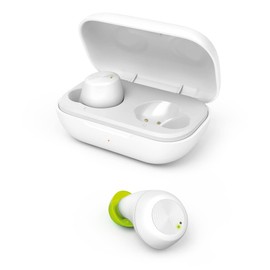 Hama Bluetooth Kopfhörer "Spirit Chop" (In Ear Kopfhörer mit Mikrofon, True Wireless Earbuds mit Ladestation, IPX 4, Laufzeit 16h, kabellose Kopfhörer mit Sprachsteuerung, Siri, Google) weiß