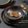 HaWare Plates and Bowls Set, Stoneware Dinnerware Sets, 18-Piece Hand-painted