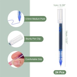 M&G Gel Pen Medium Point 0.5mm, 24 Pack Quick Dry Smooth Gel Ink Rollerball Pen for Home Office Writing Note Taking Journaling Business, Blue