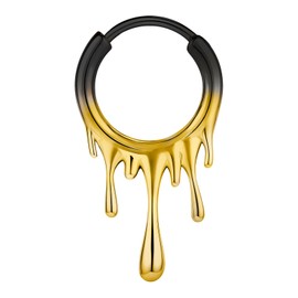 BodyAce 18G Nose Rings Septum Hoops, 316L Stainless Steel Tragus Piercings Earrings, Multi Colors Molten Lava Septum Rings Gothic Body Jewelry [Yellow]