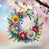 DIY Hanging Diamond Art Pendant Kit Daisy Wreath, Special Crystal