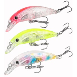 Contyu General Purpose Lure Set | Heavy Sinking Minnow 5cm 6g Salt Trout for Beginners (Color I (Set of 3), 5cm/6g