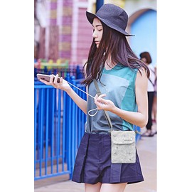 Roomy Cell Phone Purse Wallet Canvas Small Crossbody Purse Bags with Shoulder Strap For Women teen girlsl (A-gray)