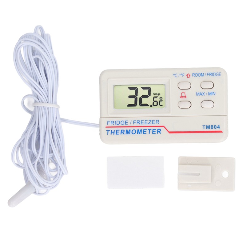 Refrigerator Thermometer Digital Fridge Freezer Temperature Meter Magnetic Back with