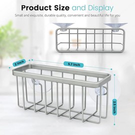 Sponge Holder for Kitchen Sink, Kitchen Sink Sponge Holder, Kitchen Sink Caddy,Dish Sponge Holder - Color: Mat Silver