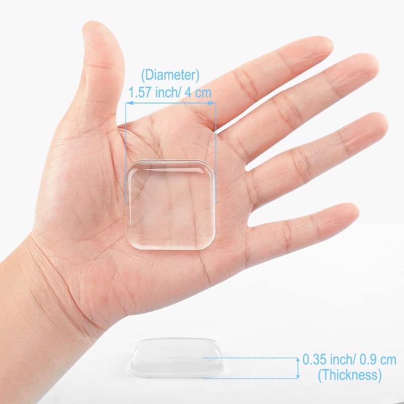 Transparent Square Door Stopper Wall Protector Set - 6-Piece Soft
