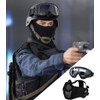 Airsoft Mask with Goggles, Foldable Half Face Airsoft Mesh Mask