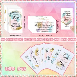 240 Pcs Bible Verse Cards with Full Scripture Cards Mini Prayer Cards for Women and Men Motivational Assorted Inspirational Quote Cards Bulk for Student Friend Religious Christian Gift (Novel Style)