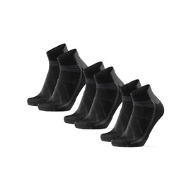 DANISH ENDURANCE Cycling Socks, Quick Dry Ankle Length Road Cycling Socks for Summer, for Men & Women, Unisex 3 Pack, Black, 3-5