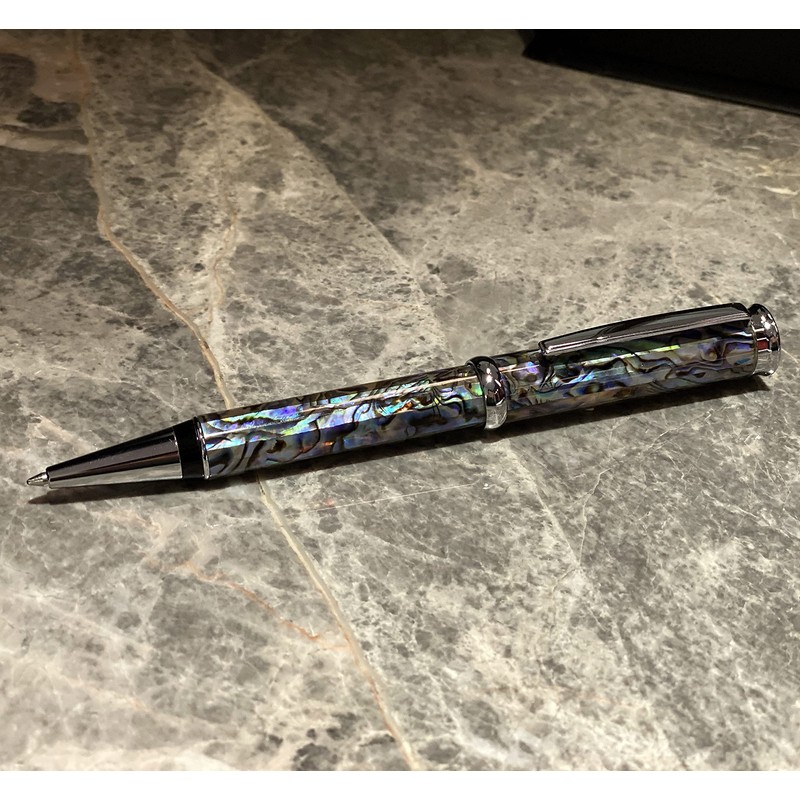 LACHIEVA LUX Premium Oil-Based Ballpoint Pen Natural Shell Abalone German-Made