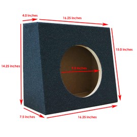 1x Single Sealed Angle 10 Inches Truck Subwoofer Box Enclosure with Thick Heavy Duty MDF - 10" Inches Woofer (1 Piece)