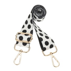 PATIKIL Purse Straps Replacement Crossbody, Purse Strap Crossbody Straps Adjustable Replacement Universal Long Handbag Shoulder Stripe Black White Pattern for Purses, Gold, Polka Dots