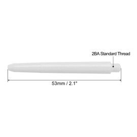 PATIKIL 53mm Plastic Dart Shafts, 50 Pack Medium 2BA Thread Dart Stems Dart Accessories, White
